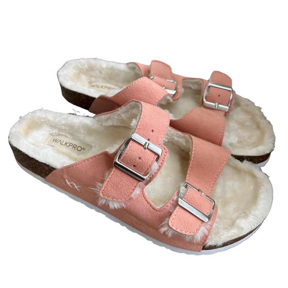 Walkpro Women's Cork Slip on Sandals Slide with Footbed Comfort 38/7.5 NEW